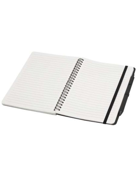 Libreta de tapa dura A5 de plástico procedente del océano con bolígrafo (tinta negra) N09109701