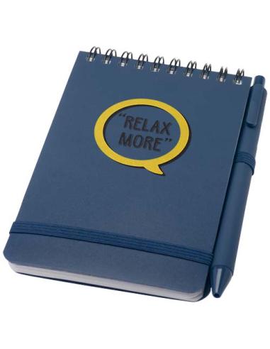 Libreta de tapa dura A6 de plástico procedente del océano con bolígrafo (tinta negra) N15209701