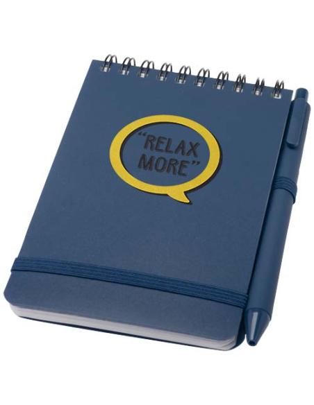 Libreta de tapa dura A6 de plástico procedente del océano con bolígrafo (tinta negra) N15209701