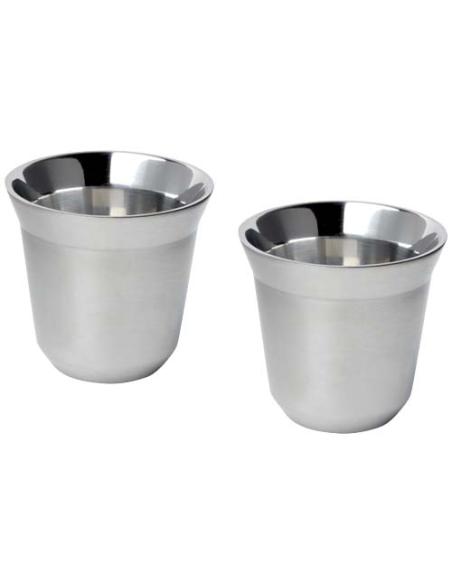 Juego de tazas para espresso de acero inoxidable de 80 ml con certificado RCS N18408001
