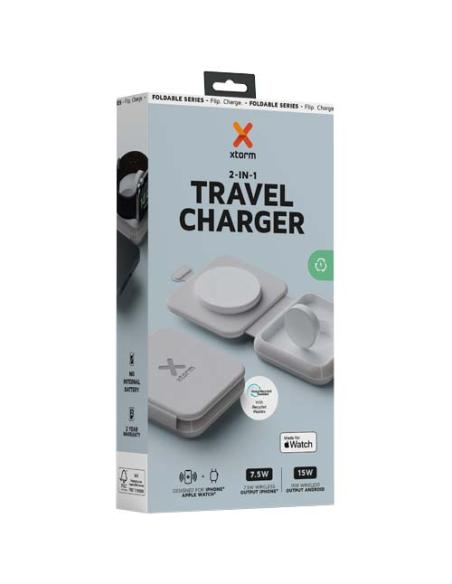 Cargador de viaje inalámbrico 2 en 1 plegable de 15 W N28404421