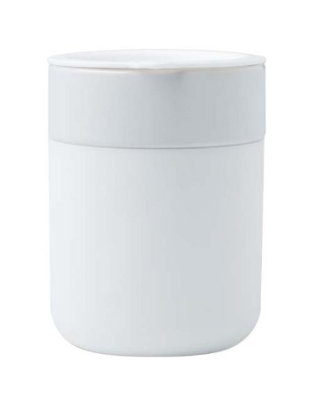 Vaso de cerámica de 330 ml con agarradero de silicona y tapa de plástico N10808001