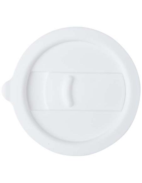 Vaso de cerámica de 330 ml con agarradero de silicona y tapa de plástico N10808001