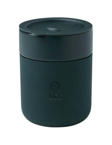 Vaso de cerámica de 330 ml con agarradero de silicona y tapa de plástico N16808001