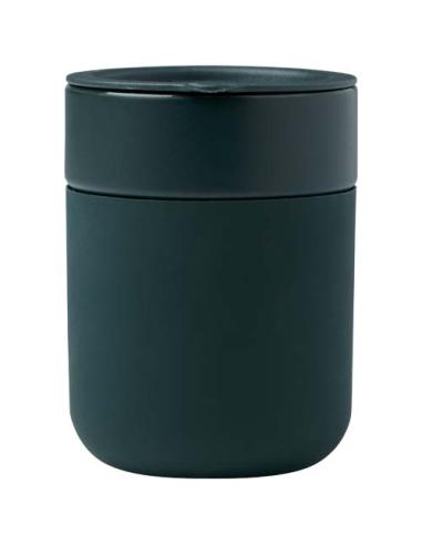 Vaso de cerámica de 330 ml con agarradero de silicona y tapa de plástico N16808001