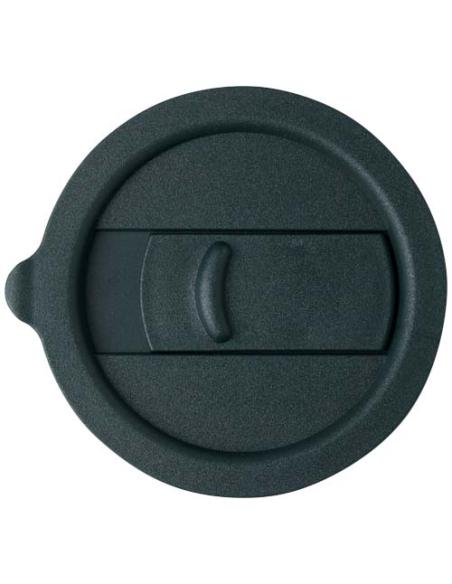 Vaso de cerámica de 330 ml con agarradero de silicona y tapa de plástico N16808001