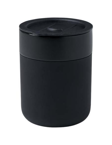 Vaso de cerámica de 330 ml con agarradero de silicona y tapa de plástico N09808001