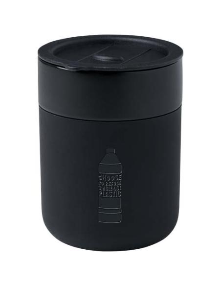 Vaso de cerámica de 330 ml con agarradero de silicona y tapa de plástico N09808001