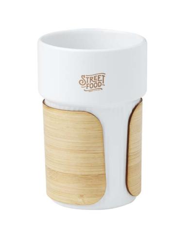 Vaso de 340 ml con funda de bambú N10908001