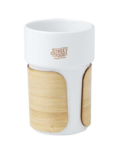Vaso de 340 ml con funda de bambú N10908001
