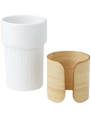 Vaso de 340 ml con funda de bambú N10908001