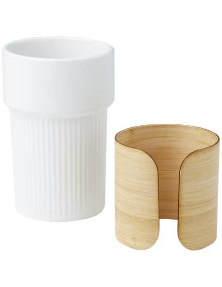 Vaso de 340 ml con funda de bambú N10908001