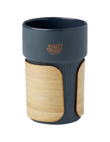 Vaso de 340 ml con funda de bambú N05908001