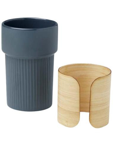 Vaso de 340 ml con funda de bambú N05908001