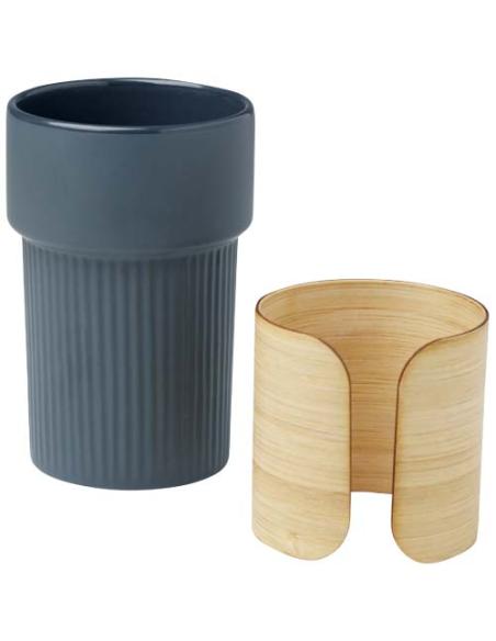 Vaso de 340 ml con funda de bambú N05908001