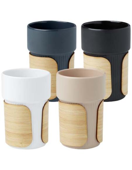 Vaso de 340 ml con funda de bambú N09908001