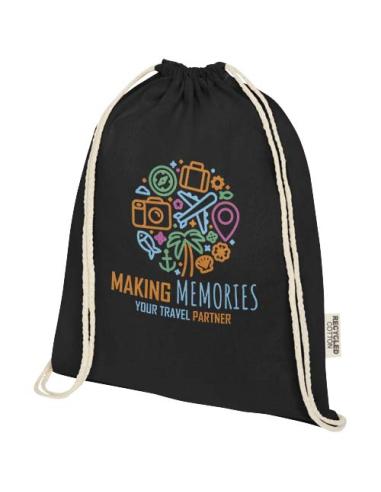Bolsa con cordón de algodón reciclado GRS de 140 g/m² N09537021