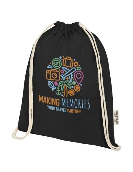 Bolsa con cordón de algodón reciclado GRS de 140 g/m² N09537021