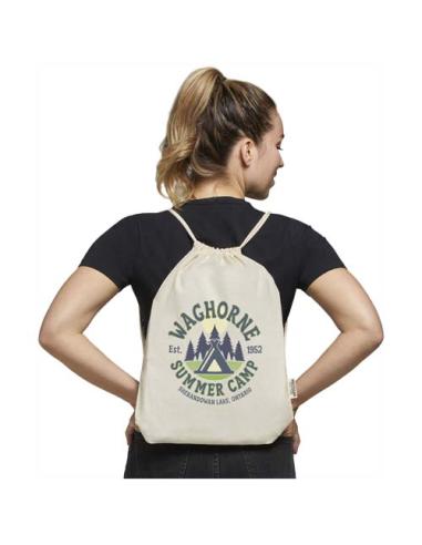 Bolsa con cordón de algodón reciclado GRS de 140 g/m² N09537021