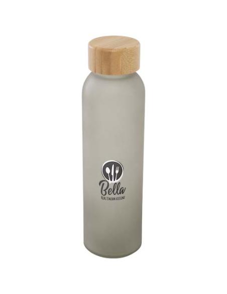 Botella de 500 ml de vidrio sodocálcico mate con tapa de bambú N13038001