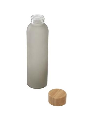 Botella de 500 ml de vidrio sodocálcico mate con tapa de bambú N13038001