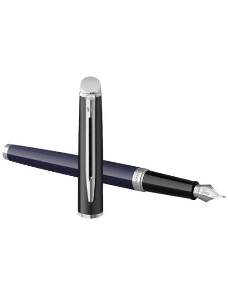 Pluma con bloques de color y ribete plateado (tinta azul) N25439701