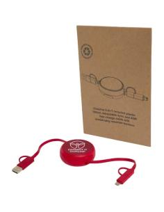 Cable retráctil 5 en 1 de 100 cm de plástico reciclado y aluminio para sincronización de datos y carga rápida de 45 W N12024421 2