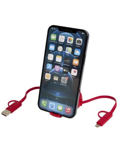 Cable retráctil 5 en 1 de 100 cm de plástico reciclado y aluminio para sincronización de datos y carga rápida de 45 W N12024421