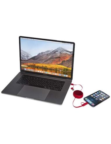 Cable retráctil 5 en 1 de 100 cm de plástico reciclado y aluminio para sincronización de datos y carga rápida de 45 W N12024421