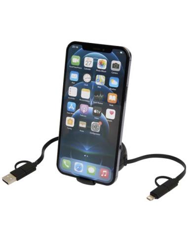 Cable retráctil 5 en 1 de 100 cm de plástico reciclado y aluminio para sincronización de datos y carga rápida de 45 W N09024421