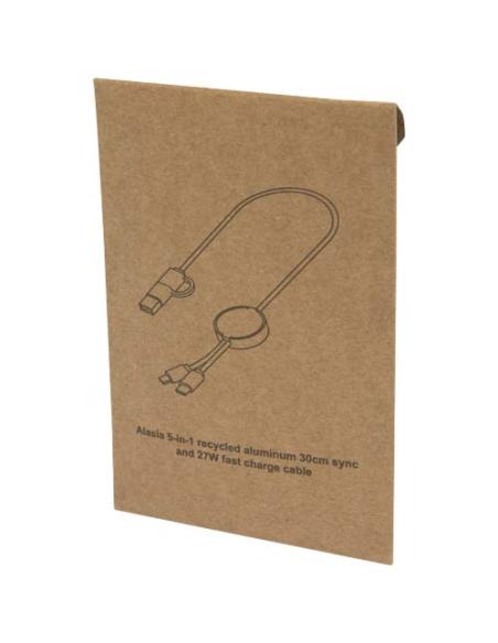 Cable 5 en 1 de aluminio y plástico reciclado de 30 cm para sincronización de datos y carga rápida de 27 W N09424421