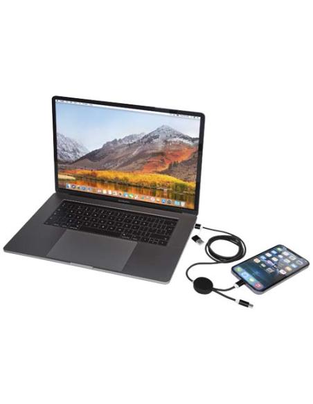 Cable 5 en 1 de aluminio y plástico reciclado de 150 cm para sincronización de datos y carga rápida de 27 W N09524421