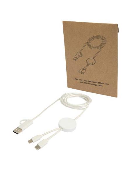 Cable 5 en 1 de plástico reciclado de 150 cm para sincronización de datos y carga rápida de 27 W N10824421