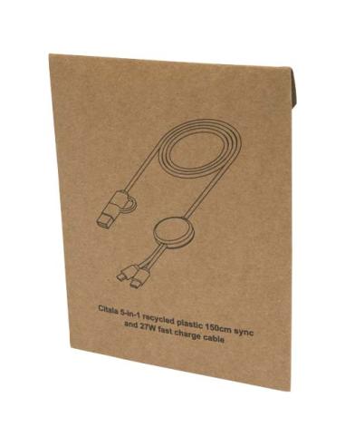 Cable 5 en 1 de plástico reciclado de 150 cm para sincronización de datos y carga rápida de 27 W N10824421