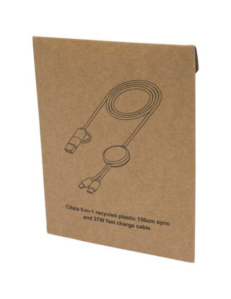 Cable 5 en 1 de plástico reciclado de 150 cm para sincronización de datos y carga rápida de 27 W N10824421