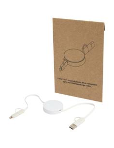 Cable retráctil 5 en 1 de plástico reciclado de 90 cm para sincronización de datos y carga rápida de 40 W N10034421