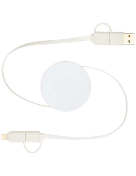 Cable retráctil 5 en 1 de plástico reciclado de 90 cm para sincronización de datos y carga rápida de 40 W N10034421