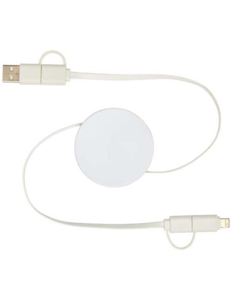 Cable retráctil 5 en 1 de plástico reciclado de 90 cm para sincronización de datos y carga rápida de 40 W N10034421