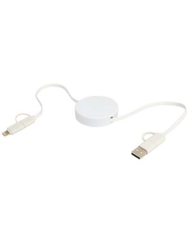 Cable retráctil 5 en 1 de plástico reciclado de 90 cm para sincronización de datos y carga rápida de 40 W N10034421