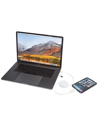 Cable retráctil 5 en 1 de plástico reciclado de 90 cm para sincronización de datos y carga rápida de 40 W N10034421