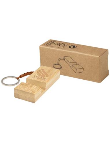 Soporte para teléfono de bambú con llavero N17606401