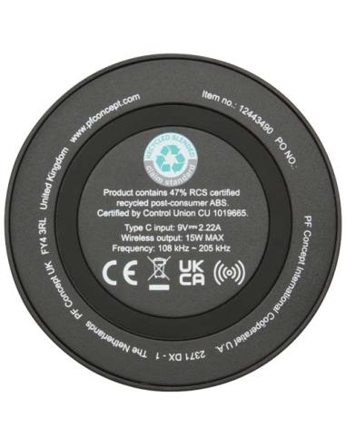 Base de carga inalámbrica de plástico reciclado de 15 W N09434421