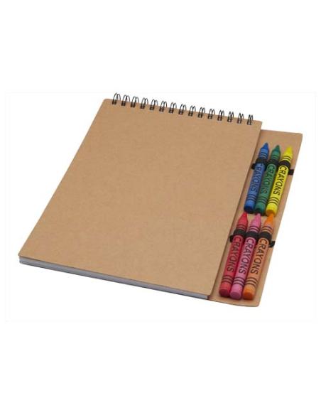 Libreta de tapa blanda A5 con espiral y set de ceras N60769701