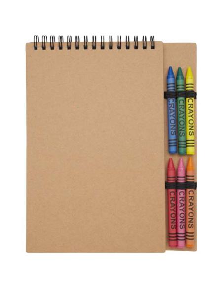 Libreta de tapa blanda A5 con espiral y set de ceras N60769701