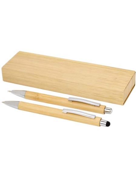 Set de bolígrafo y portaminas de bambú (tinta negra) N60679701