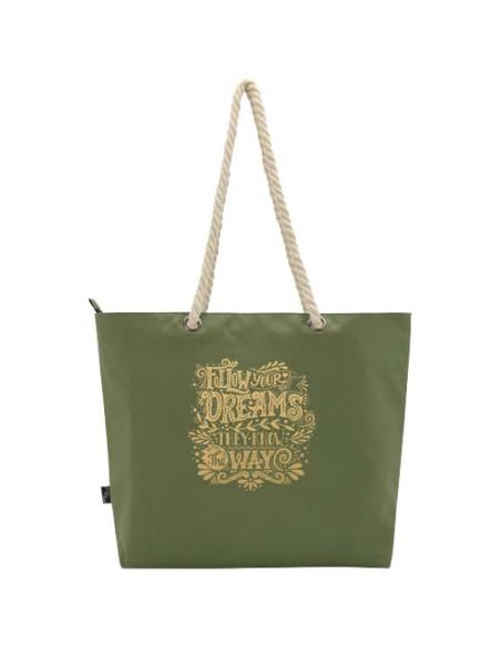 Bolsa de playa refrigeradora de material reciclado GRS con asas de cuerda 23L N06970031