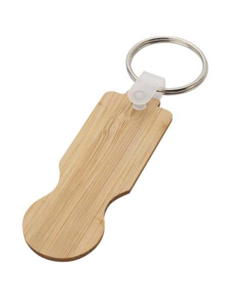 Llavero con moneda para carrito de bambú N60395401
