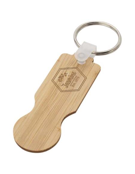 Llavero con moneda para carrito de bambú N60395401
