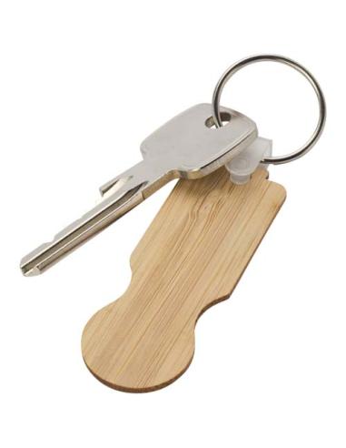 Llavero con moneda para carrito de bambú N60395401