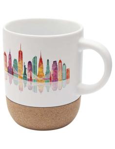 Taza de cerámica para sublimación de 300 ml con detalles de corcho N10648001 2